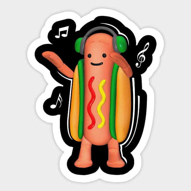 'Dancing Hotdog' Witty Food Lover Gift Sticker by ourwackyhome